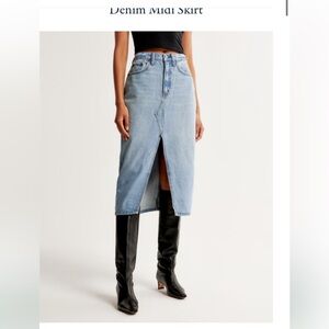 NWT Abercrombie & Fitch Denim MIDI Skirt size 25P